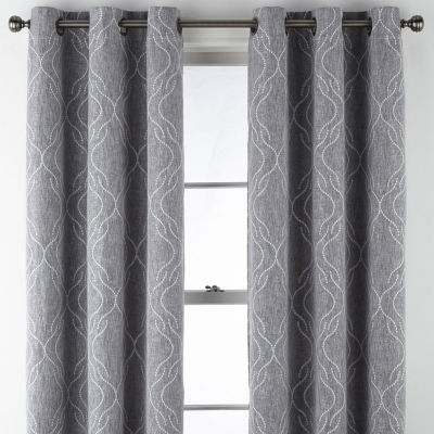 Regal Home Sterling Energy Saving Embroidered Blackout Grommet Top Curtain Panel