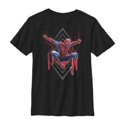 Little & Big Boys Crew Neck Marvel Spiderman Short Sleeve Graphic T-Shirt