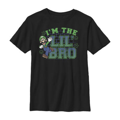 Little & Big Boys Crew Neck Short Sleeve Luigi Super Mario Graphic T-Shirt