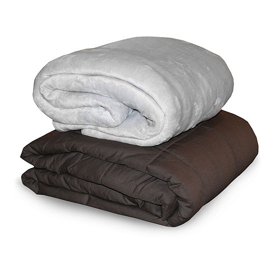 Dream Lab Acupressure 15lbs Weighted Plush Blanket with Removable Cover