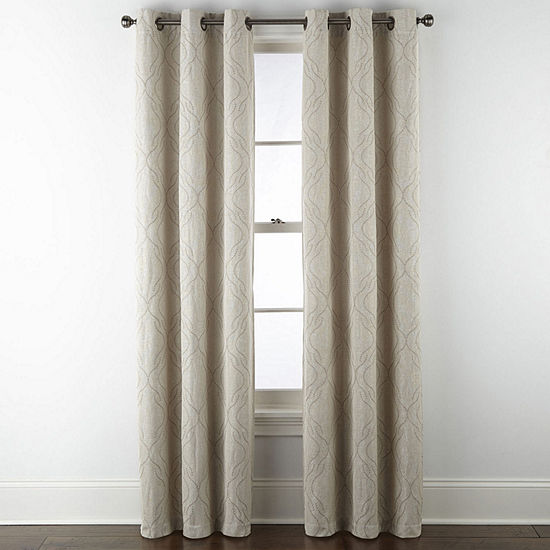Regal Home Sterling Energy Saving Embroidered Blackout Grommet Top Curtain Panel