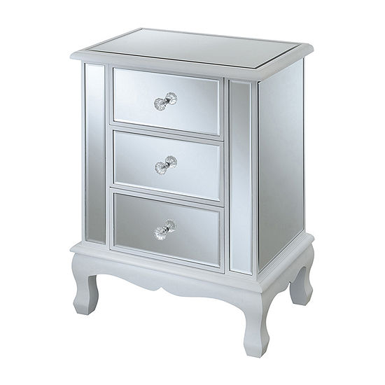 3-Drawer End Table, Color: White - JCPenney