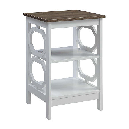 Omega End Table, One Size, White