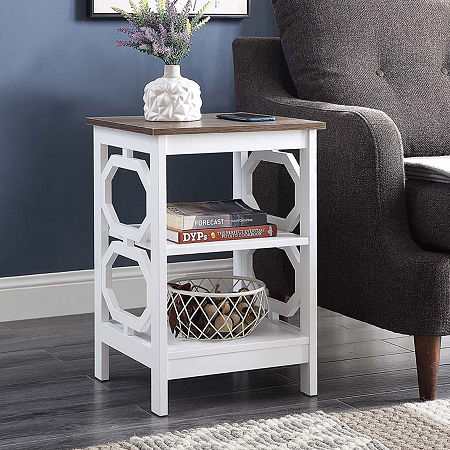 Omega End Table, One Size, White