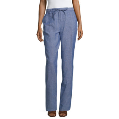 Liz Claiborne Womens Mid Rise Straight Drawstring Pants - JCPenney