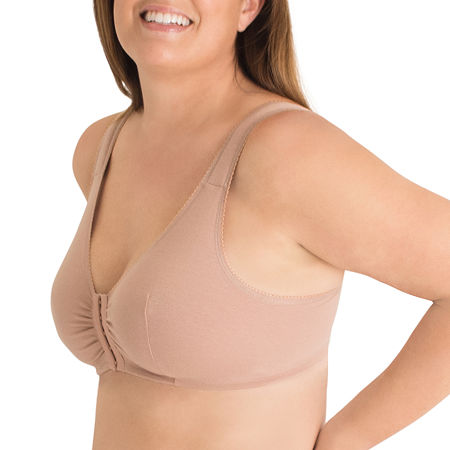 Leading Lady Cotton Front-Close Comfort & Sleep Bra - 110, F/g/h, Beige