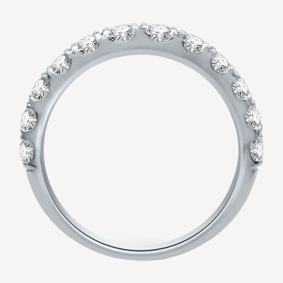 (H-I / I1) Womens 4 CT. T.W. Lab Grown White Diamond 10K White Gold Cushion Side Stone Halo Bridal Set