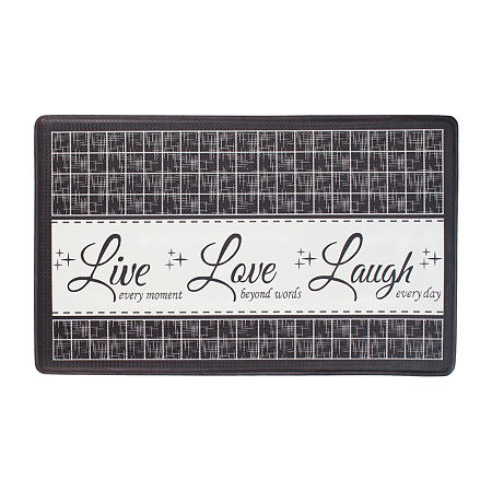 Achim Live Love Laugh Anti-Fatigue 18X30 Kitchen Mat, One Size, Gray