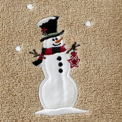 Saturday Knight Rustic Plaid Snowman 2-pc. Hand Towel