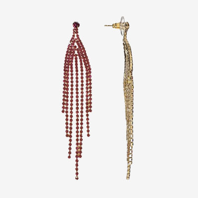 Bijoux Bar Gold Tone Womens Pink Drop Earrings