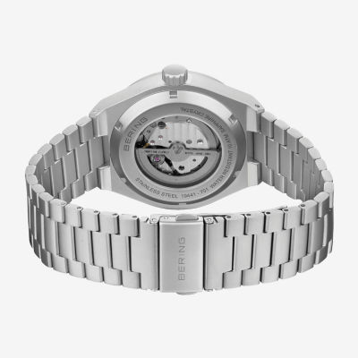 Bering Mens Automatic Silver Tone Stainless Steel Bracelet Watch 19441