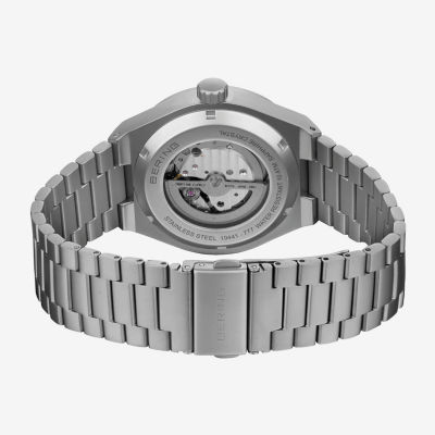 Bering Mens Automatic Gray Stainless Steel Bracelet Watch 19441-777