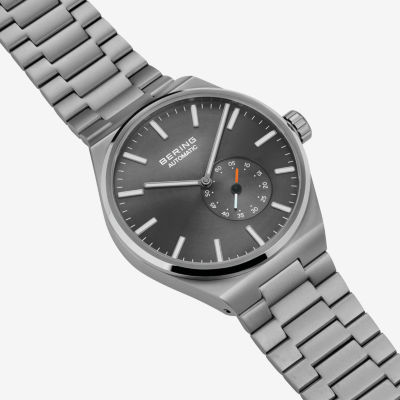Bering Mens Automatic Gray Stainless Steel Bracelet Watch 19441-777