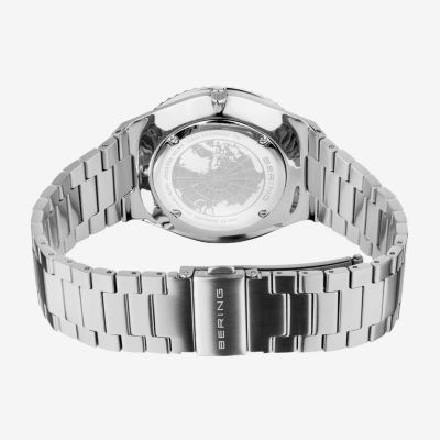 Bering Mens Silver Tone Stainless Steel Bracelet Watch 18940-707