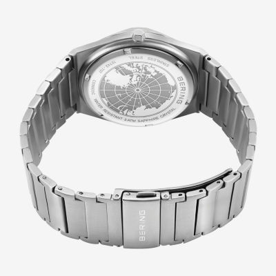 Bering Mens Silver Tone Stainless Steel Bracelet Watch 19742