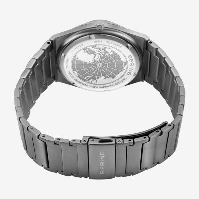 Bering Mens Gray Stainless Steel Bracelet Watch 19742-777
