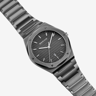 Bering Mens Gray Stainless Steel Bracelet Watch 19742-777