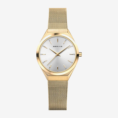 Bering Womens Gold Tone Stainless Steel Bracelet Watch 18729-330