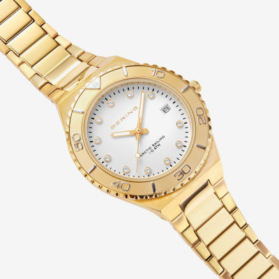 Bering Womens Gold Tone Stainless Steel Bracelet Watch 18936-734