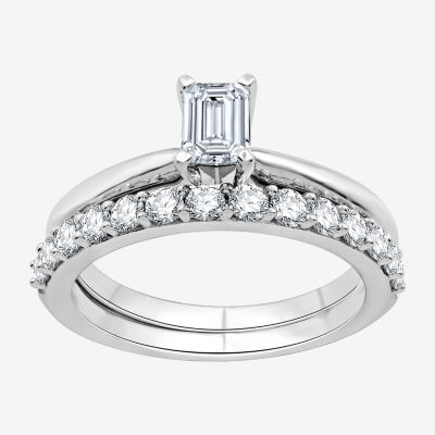 I Said Yes (H-I / I1) Womens 1 CT. T.W. Lab Grown White Diamond Sterling Silver Solitaire Bridal Set