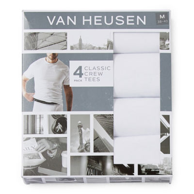 Van Heusen Mens 4 Pack Short Sleeve Crew Neck T-Shirt