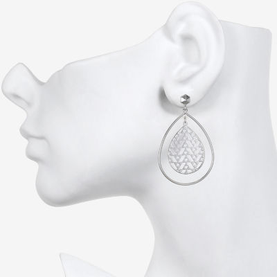 Bijoux Bar Delicates Silver Tone Filigree Drop Earrings