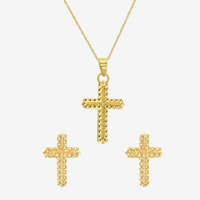 14K Gold Cross 2-pc. Jewelry Set