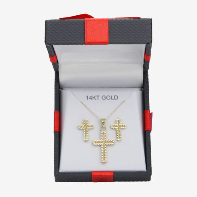 14K Gold Cross 2-pc. Jewelry Set