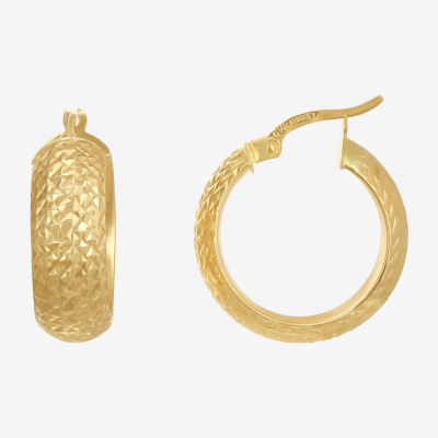 14K Gold 20mm Round Hoop Earrings