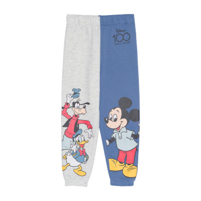 Disney Collection 100 Little & Big Boys Mickey and Friends Mouse Cinched Jogger Pant