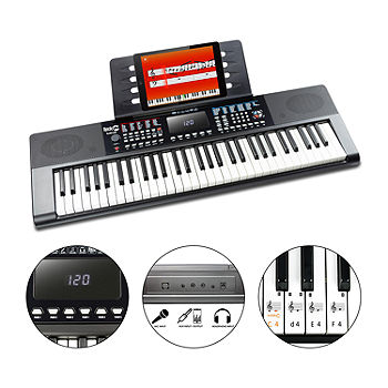 Rockjam 461 Keyboard Piano With Keynote Stickers RJ641LED, Color: Black -  JCPenney