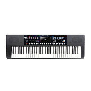 RockJam 61-Key Keyboard Piano with Keynote Stickers & Lessons, Black