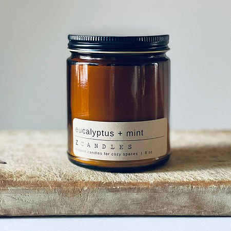 Z Candles 8 oz Eucalyptus + Mint Single Wick Scented Jar Candle In Green