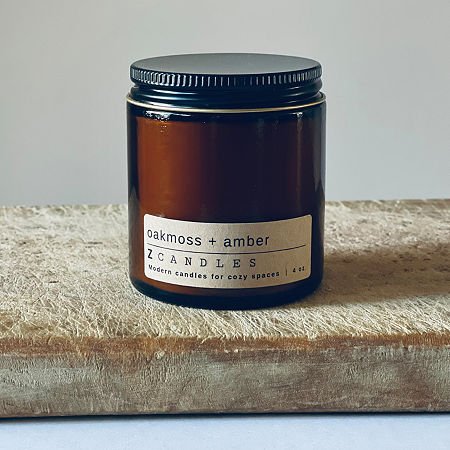 Z Candles 8 oz Oakmoss + Amber Single Wick Scented Jar Candle In Brown