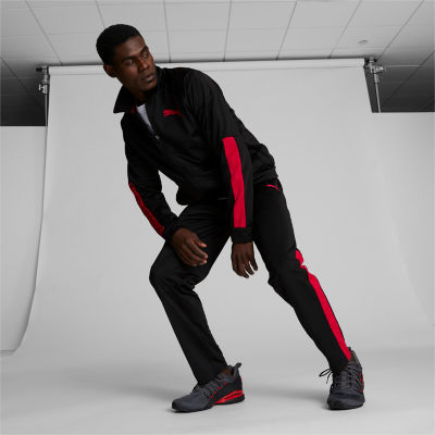 PUMA Contrast Mens Mid Rise Straight Track Pant