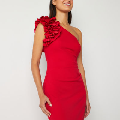 DJ Jaz Ruffle Applique Sleeveless Evening Gown