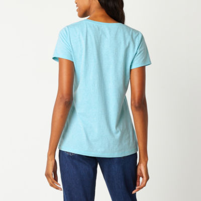 St. John's Bay Womens Tall Crew Neck Short Sleeve T-Shirt