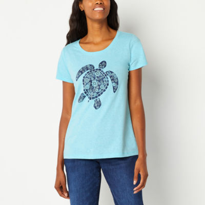 St. John's Bay Womens Tall Crew Neck Short Sleeve T-Shirt