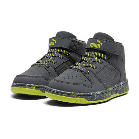 PUMA Rebound Layup Mountain Park Little Boys Basketball Shoes, 1 Medium, Gray
