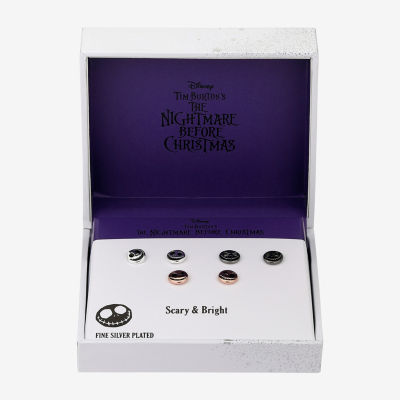 Disney Classics Jack Skellington Pure Silver Over Brass Nightmare Before Christmas 3 Pair Earring Set