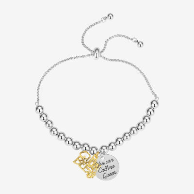 Footnotes Queen Bee Womens Cubic Zirconia Gold Tone Pure Silver Over Brass Round Bolo Bracelet