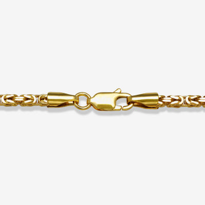 14K Gold 7.25 Inch Hollow Byzantine Chain Bracelet