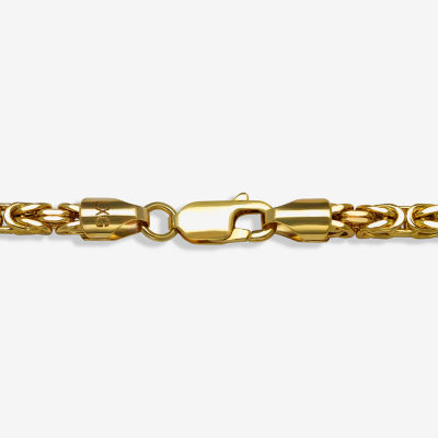 14K Gold 22 Inch Hollow Byzantine Chain Necklace