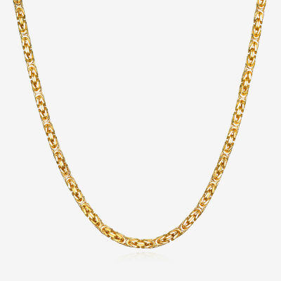 14K Gold 22 Inch Hollow Byzantine Chain Necklace