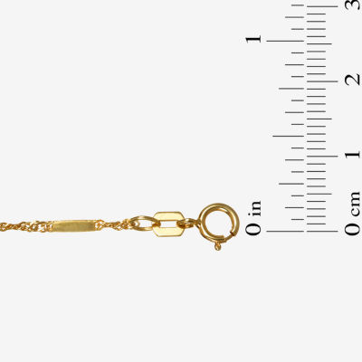 Unisex Adult 14K Gold 18 Inch Singapore Chain Necklace
