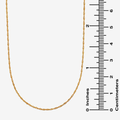 14K Gold 16 - 18 Inch Solid Singapore Chain Necklace