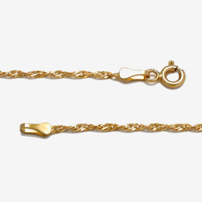 14K Gold Inch Solid Singapore Chain Necklace