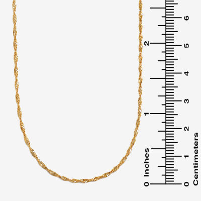 14K Gold Inch Solid Singapore Chain Necklace