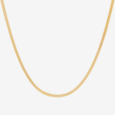 Mia Oro 14K Gold 18 Inch Solid Herringbone Chain Necklace