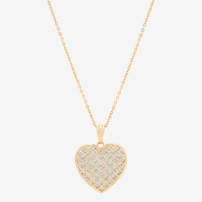 Mia Oro Womens 14K Gold Heart Pendant Necklace